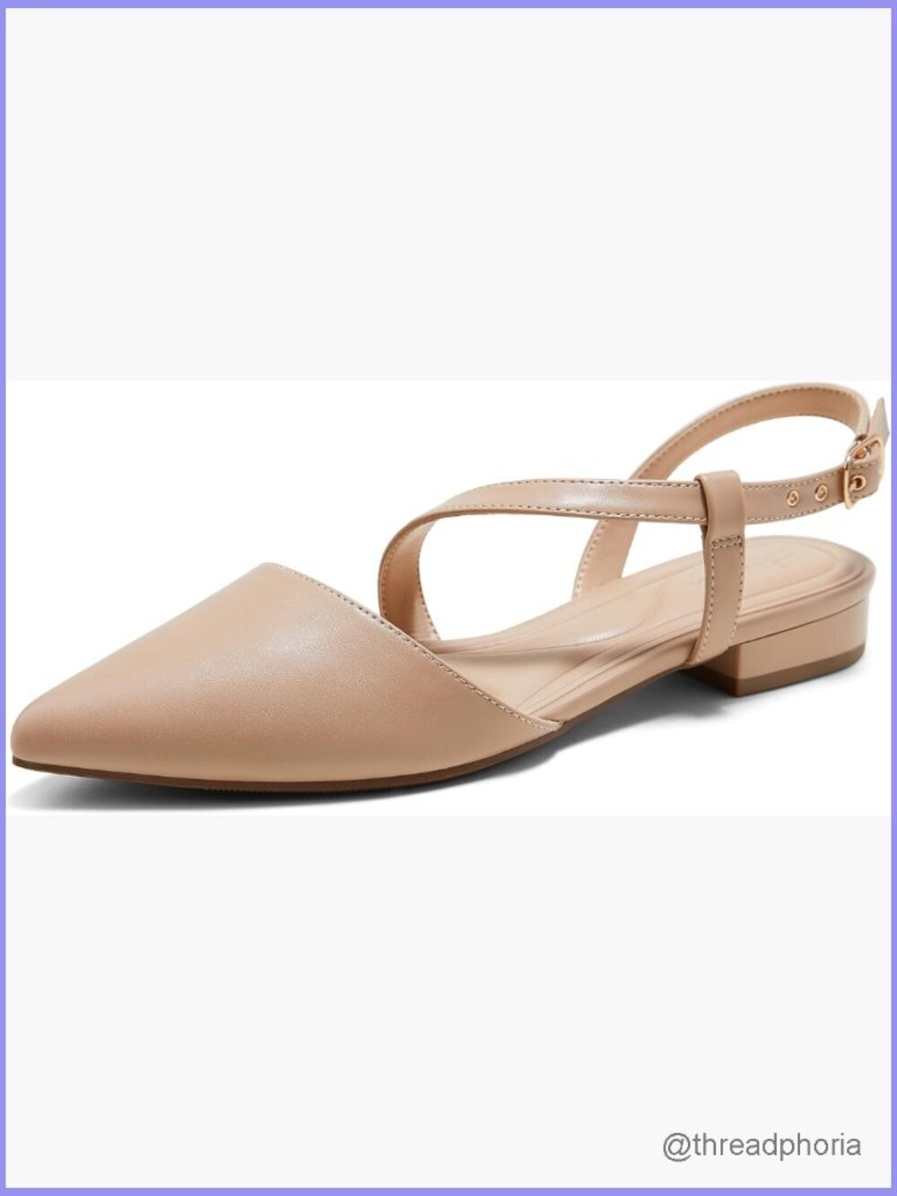 Slingback Flats Pointed Toe Comfortable Leather Casual Dress Work Office Shoes